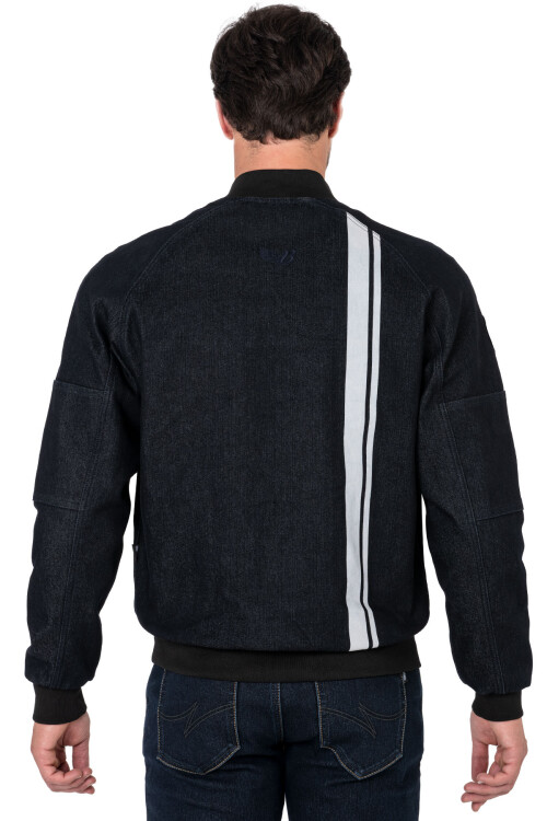 Night Flight Bomber Dark Blue Korumalı Motosiklet Montu - 6