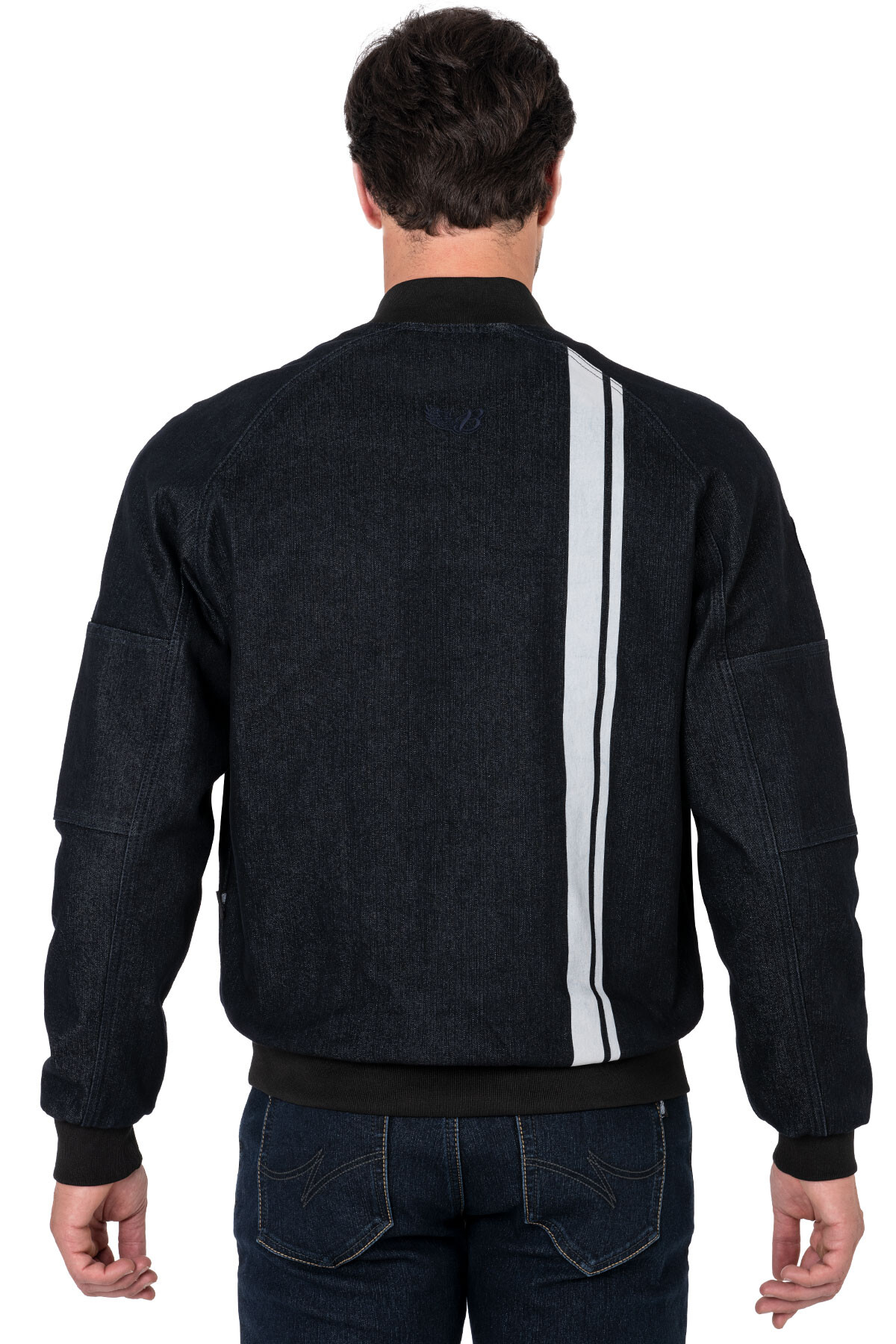 Night Flight Bomber Dark Blue Korumalı Motosiklet Montu - 6