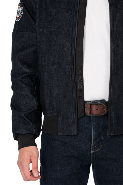 Night Flight Bomber Dark Blue Korumalı Motosiklet Montu - 12