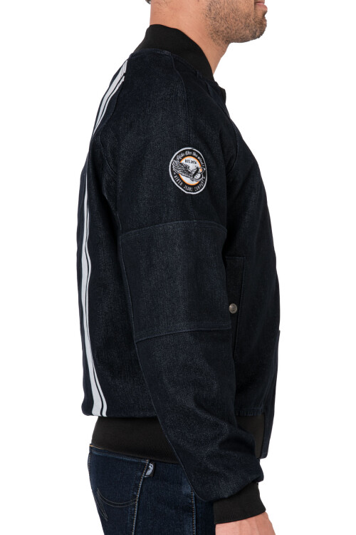 Night Flight Bomber Dark Blue Korumalı Motosiklet Montu - 15