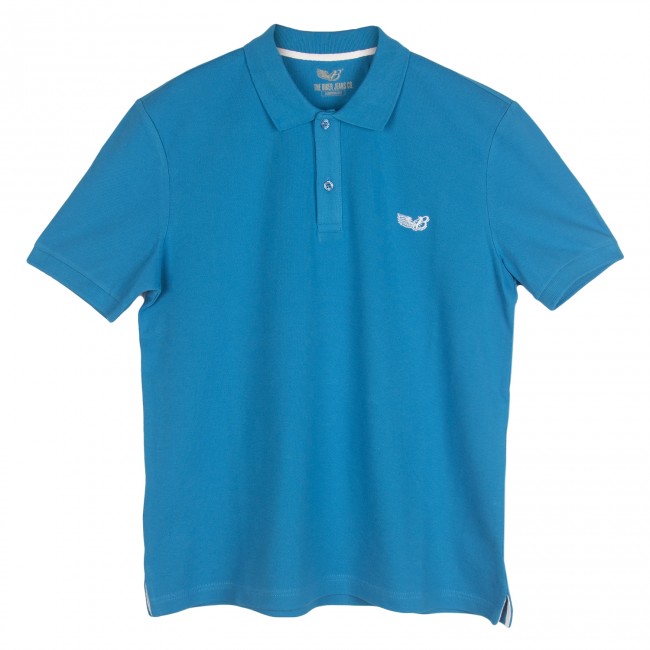 Pique Polo Blue T-Shirt - Thumbnail