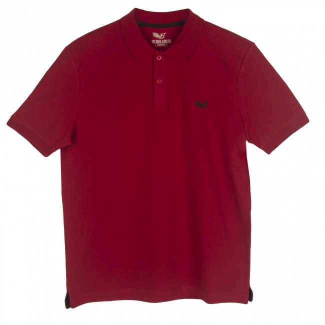 Pique Polo Yaka Bordo T-Shirt - Thumbnail