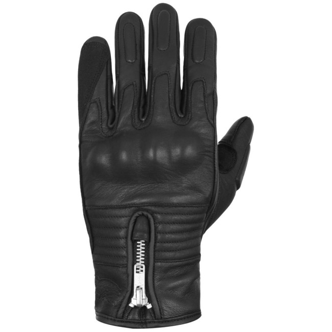 The Biker Jeans - Retro Black Armoured Motorcycle Leather Gloves