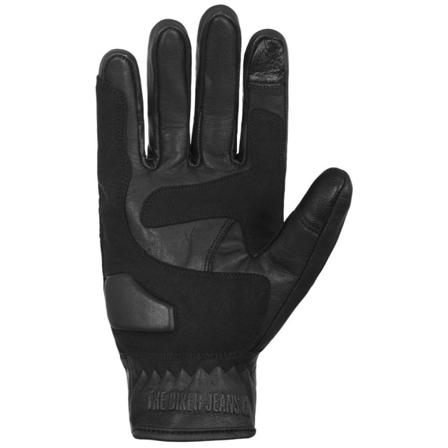 Retro Black Armoured Motorcycle Leather Gloves - Thumbnail