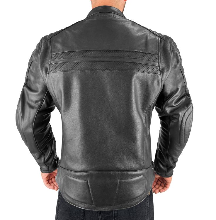 Retro Black Armoured Motorcycle Leather Jacket Man