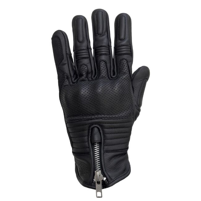 Retro Black Korumalı Motosiklet Deri Eldiveni - 1