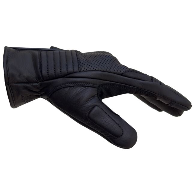 Retro Black Korumalı Motosiklet Deri Eldiveni - 4