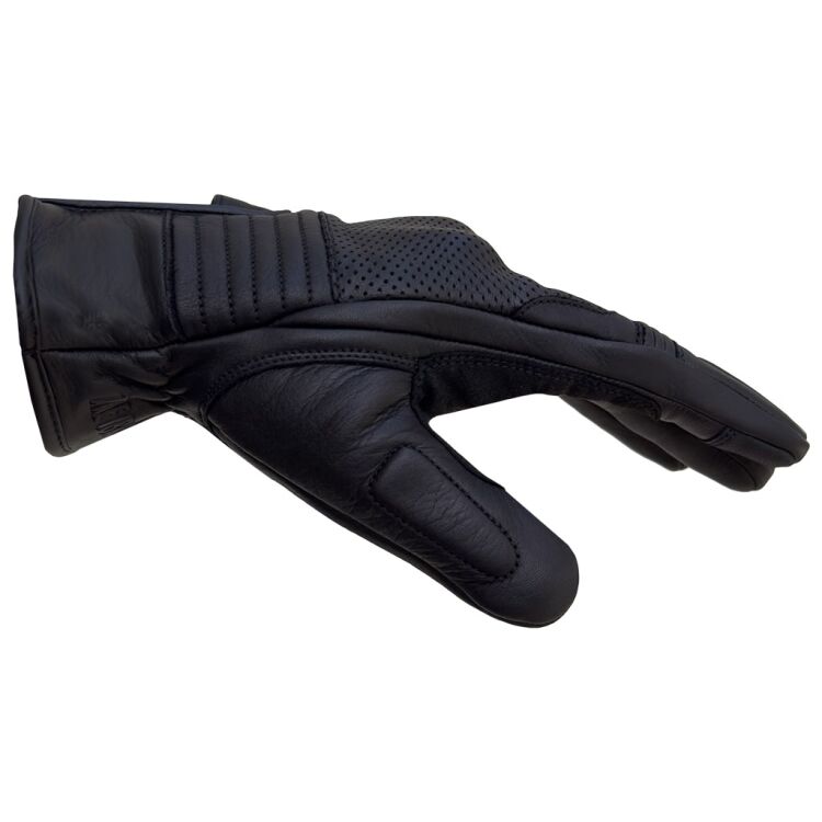 Retro Black Korumalı Motosiklet Deri Eldiveni - 4