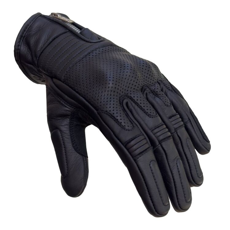 Retro Black Korumalı Motosiklet Deri Eldiveni - 5