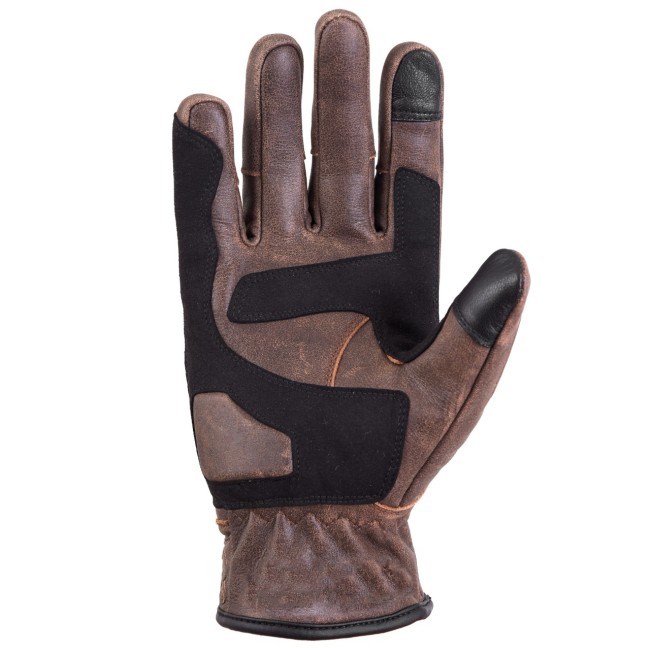 Retro Brown Armoured Motorcycle Leather Gloves - Thumbnail