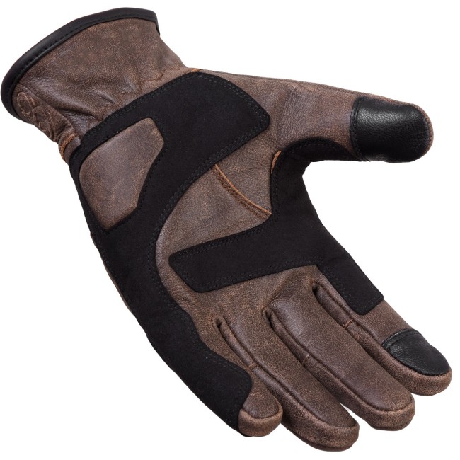 Retro Brown Armoured Motorcycle Leather Gloves - Thumbnail