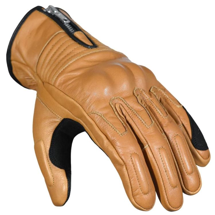 Retro Modena Yellow Armoured Motorcycle Leather Gloves - 2
