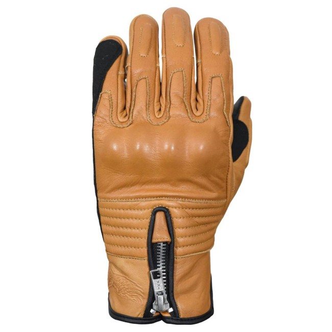 Retro Modena Yellow Armoured Motorcycle Leather Gloves - Thumbnail