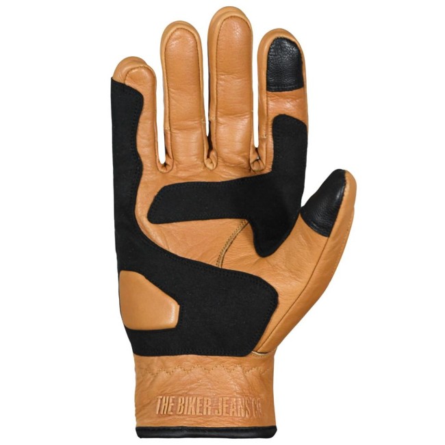 Retro Modena Yellow Armoured Motorcycle Leather Gloves - Thumbnail