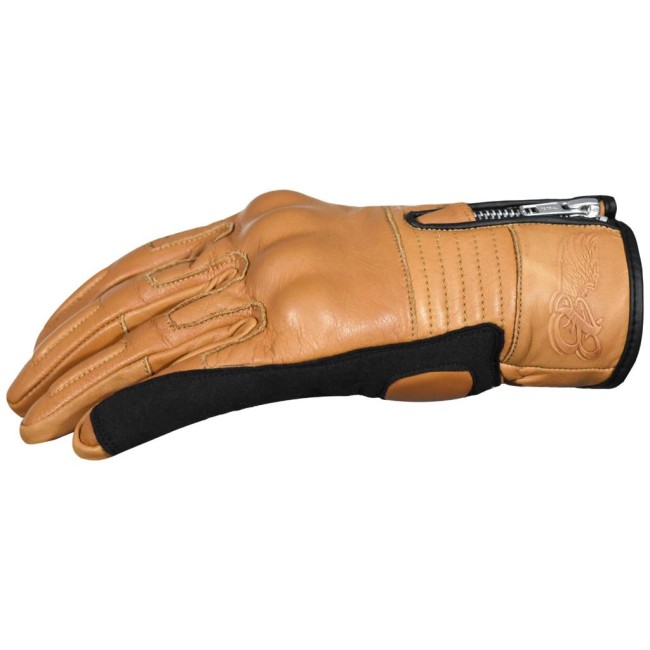 Retro Modena Yellow Armoured Motorcycle Leather Gloves - Thumbnail