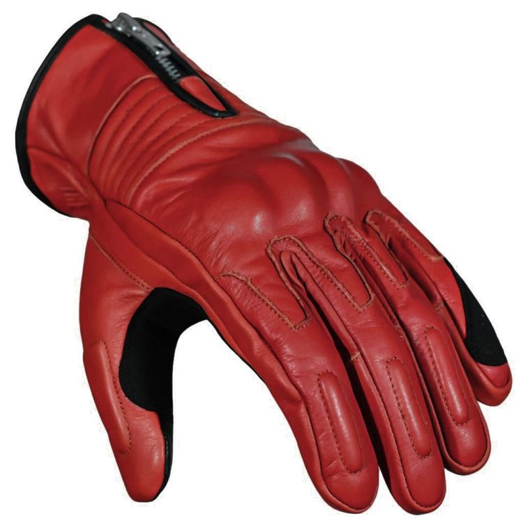 Retro Red Korumalı Motosiklet Deri Eldiveni - 2