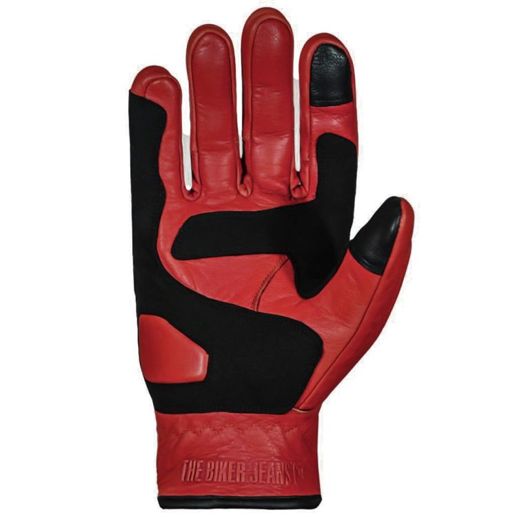 Retro Red Korumalı Motosiklet Deri Eldiveni - 3