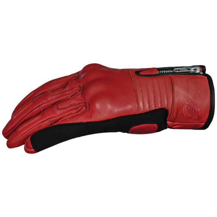 Retro Red Korumalı Motosiklet Deri Eldiveni - 5