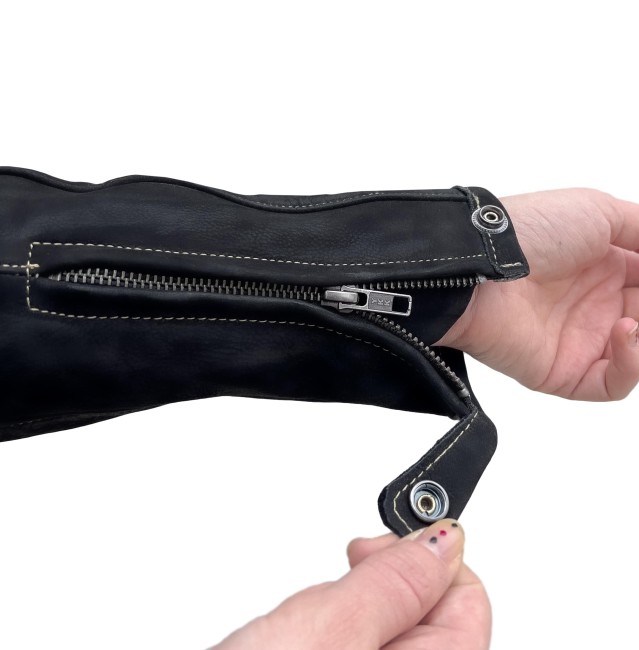 Retro Wax Black Armoured Motorcycle Leather Jacket Woman - 6