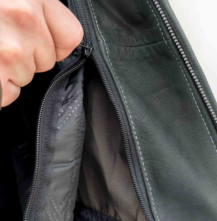 Retro Wax Grey Armoured Motorcycle Leather Jacket - 4