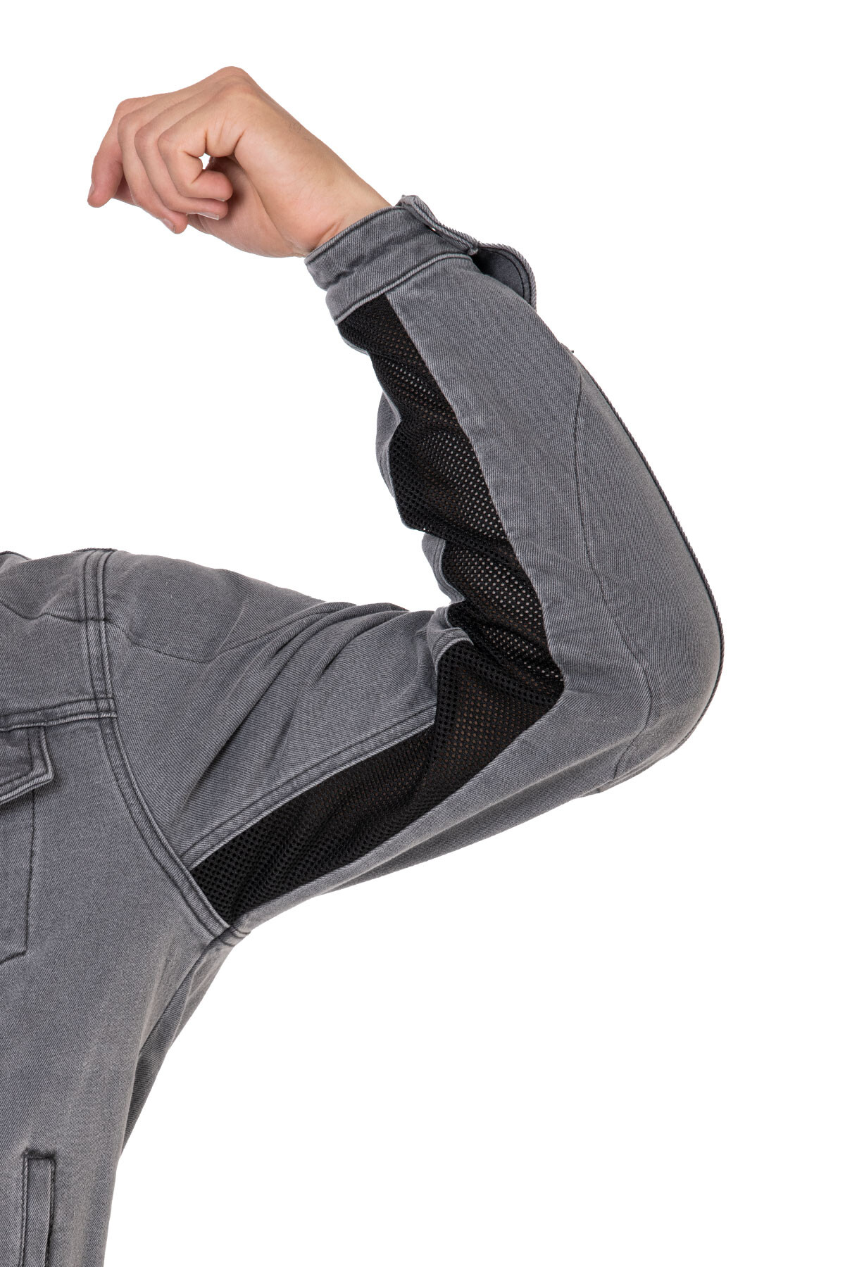 Silver Ice Armoured Mesh Motorcycle Jean Jacket Man - 8