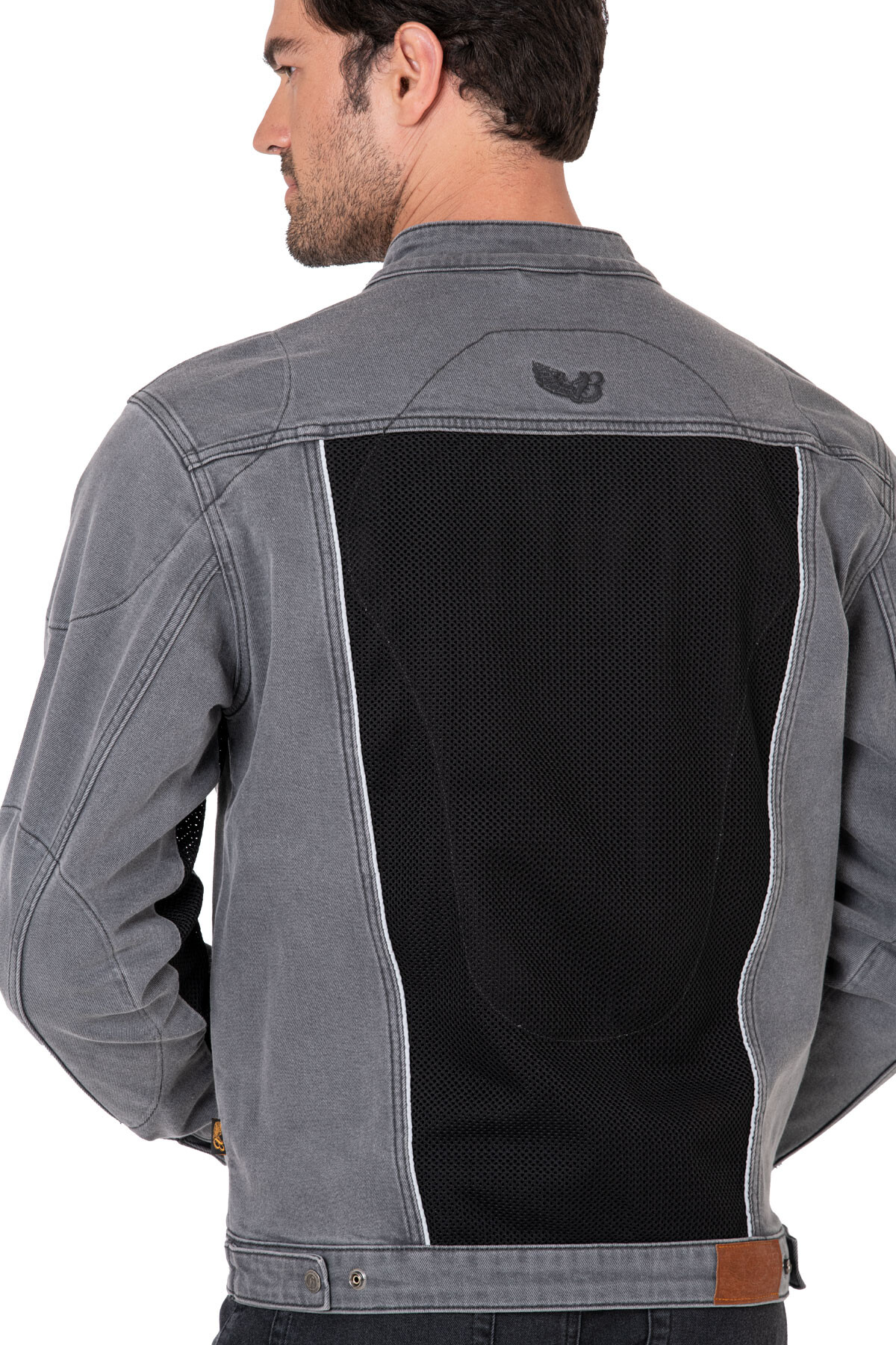 Silver Ice Armoured Mesh Motorcycle Jean Jacket Man - 7