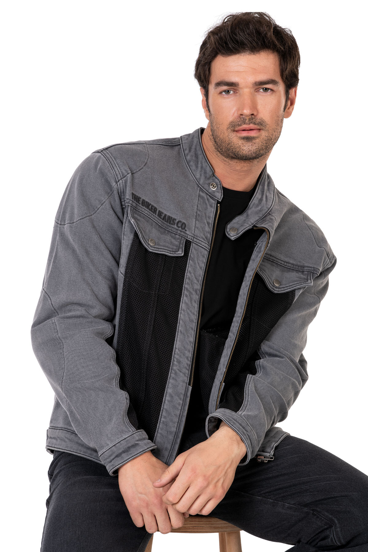 Silver Ice Armoured Mesh Motorcycle Jean Jacket Man - 11