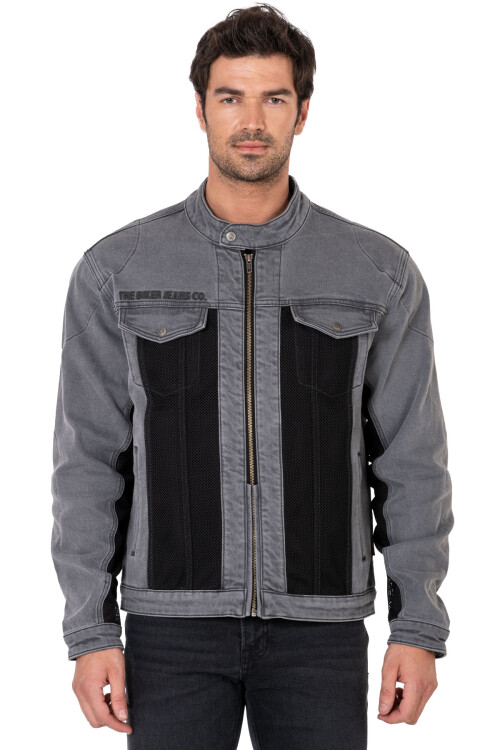 Silver Ice Armoured Mesh Motorcycle Jean Jacket Man - 2