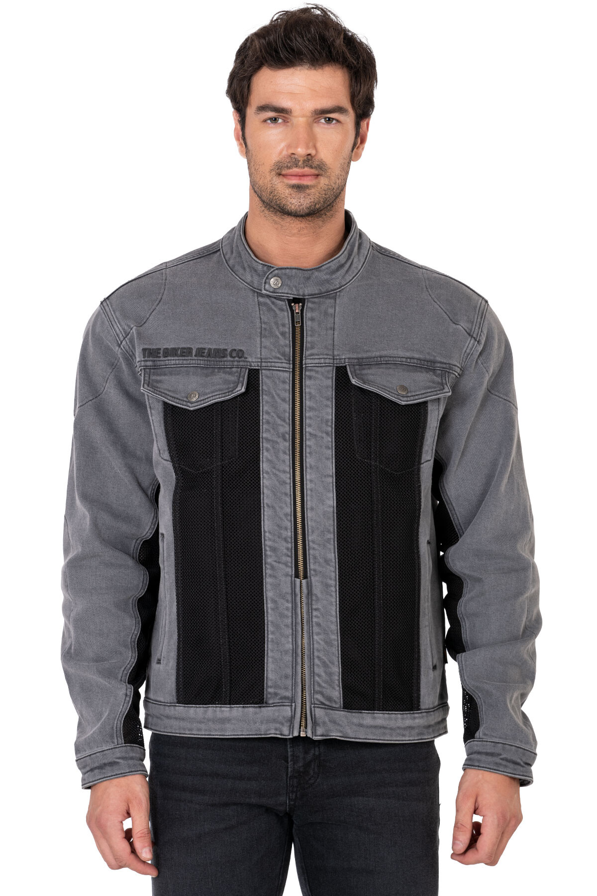 Silver Ice Armoured Mesh Motorcycle Jean Jacket Man - 2