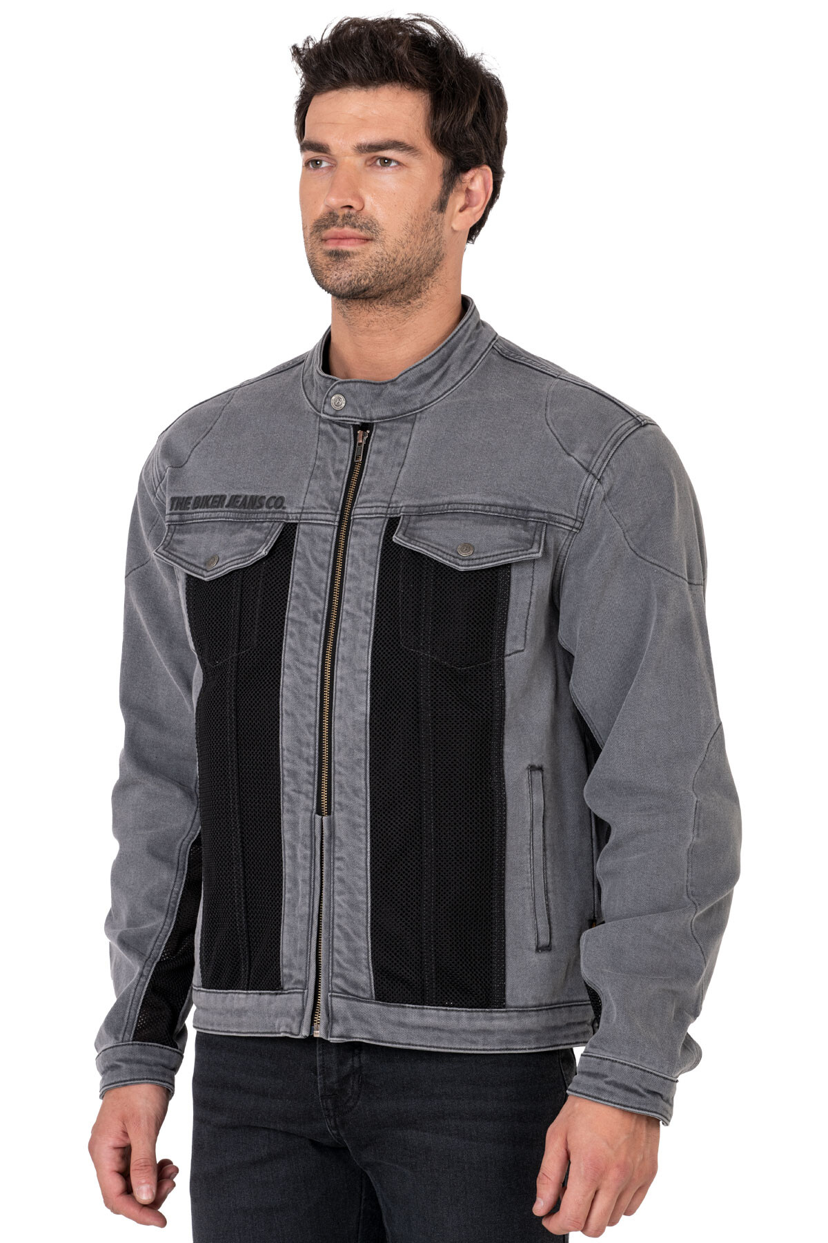 Silver Ice Armoured Mesh Motorcycle Jean Jacket Man - 5