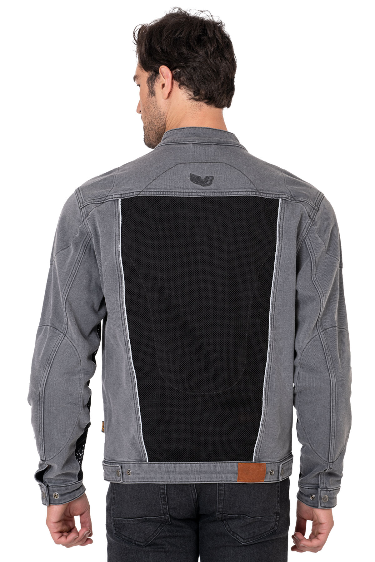 Silver Ice Armoured Mesh Motorcycle Jean Jacket Man - 6