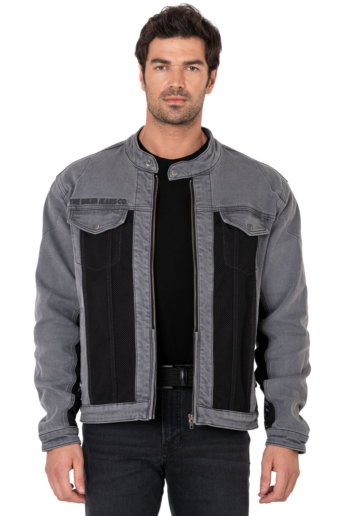 Silver Ice Armoured Mesh Motorcycle Jean Jacket Man - 3