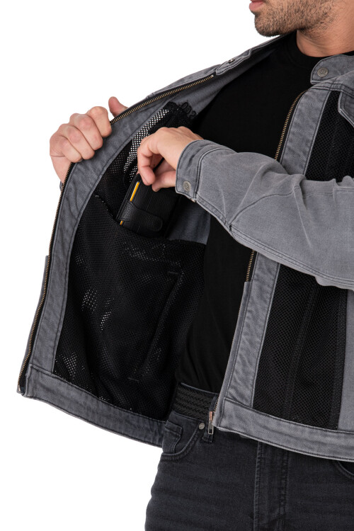 Silver Ice Armoured Mesh Motorcycle Jean Jacket Man - 15
