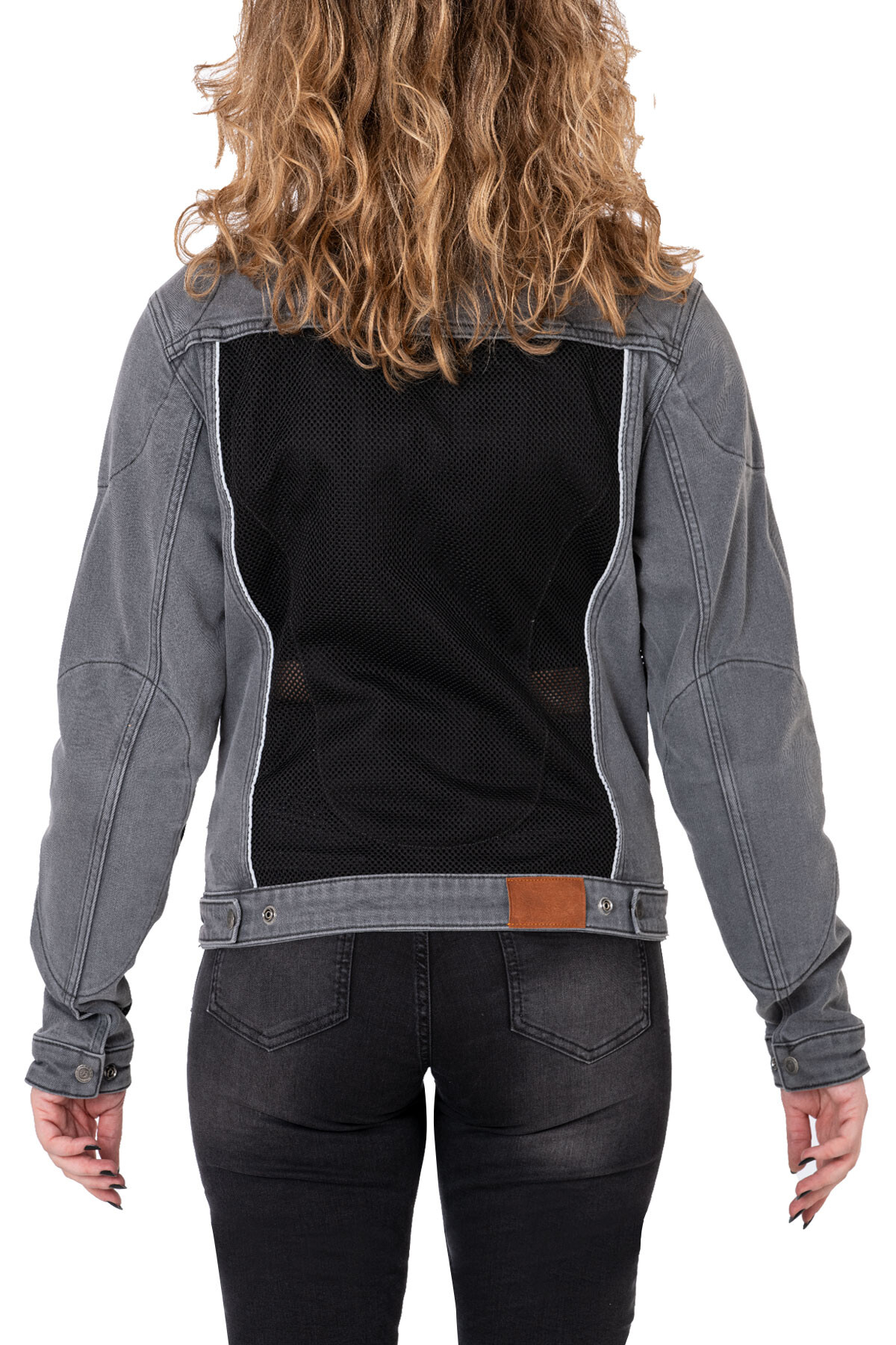 Silver Ice Armoured Mesh Motorcycle Jean Jacket Woman - 6