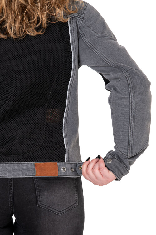 Silver Ice Armoured Mesh Motorcycle Jean Jacket Woman - 11