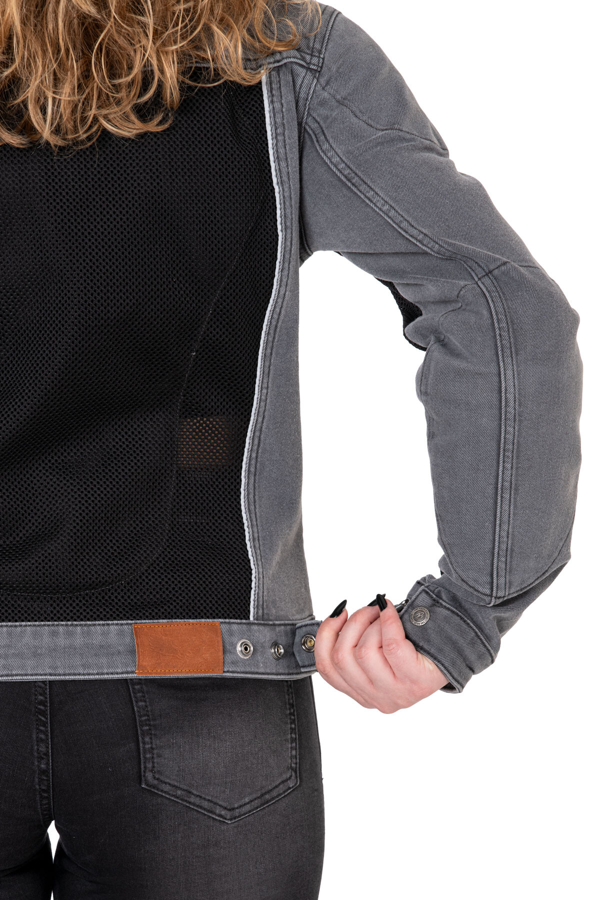 Silver Ice Armoured Mesh Motorcycle Jean Jacket Woman - 11