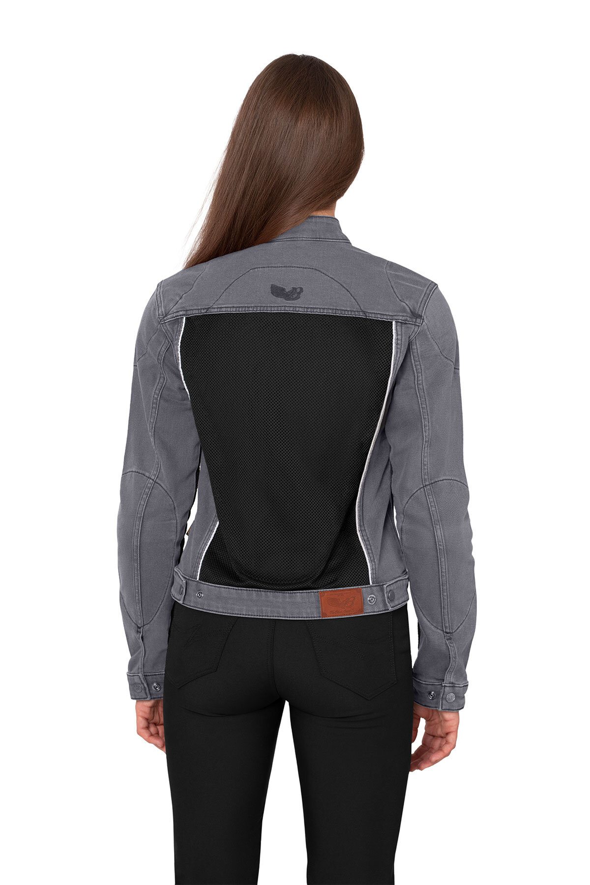 Silver Ice Armoured Mesh Motorcycle Jean Jacket Woman - 5