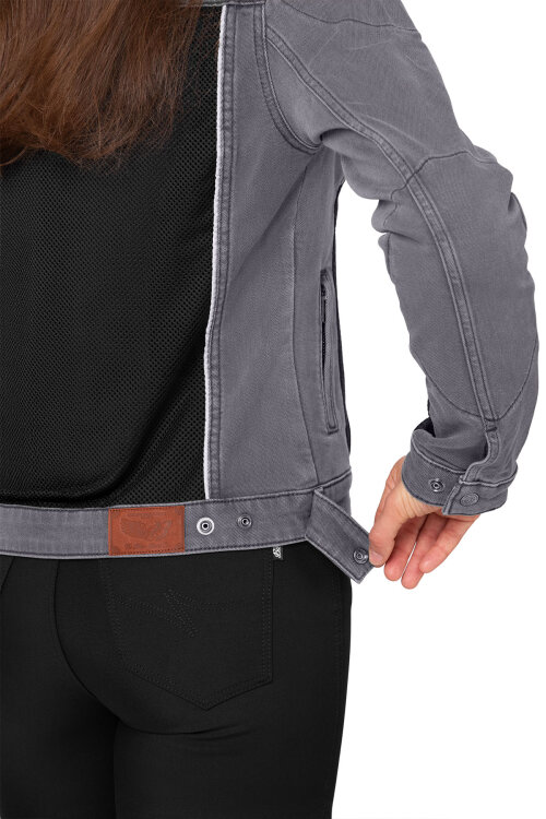 Silver Ice Armoured Mesh Motorcycle Jean Jacket Woman - 7