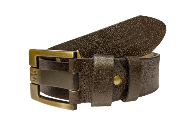 Texas Antique Brown Leather Belt - Thumbnail