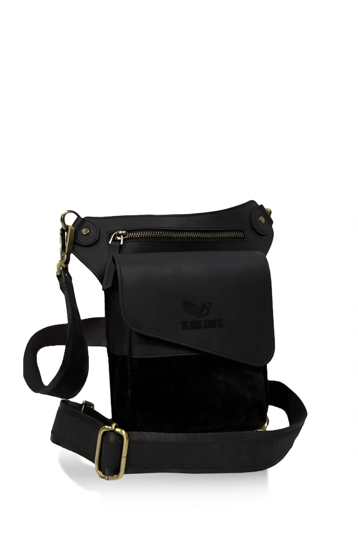 Texas Black Hakiki Deri Bacak Çantası - 1