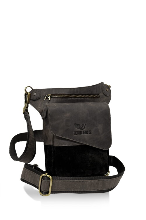 Texas Grey Hakiki Deri Bacak Çantası - The Biker Jeans