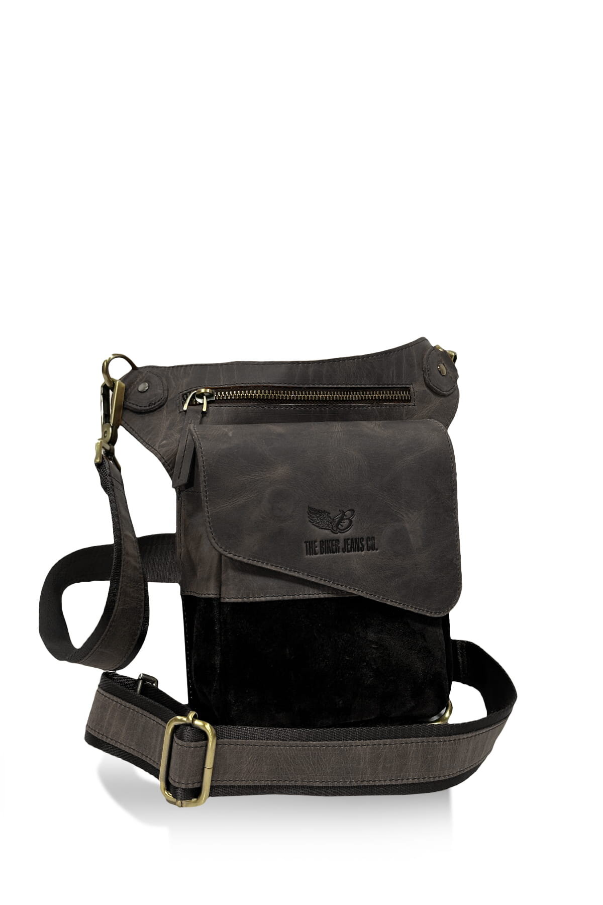 Texas Grey Hakiki Deri Bacak Çantası - 1