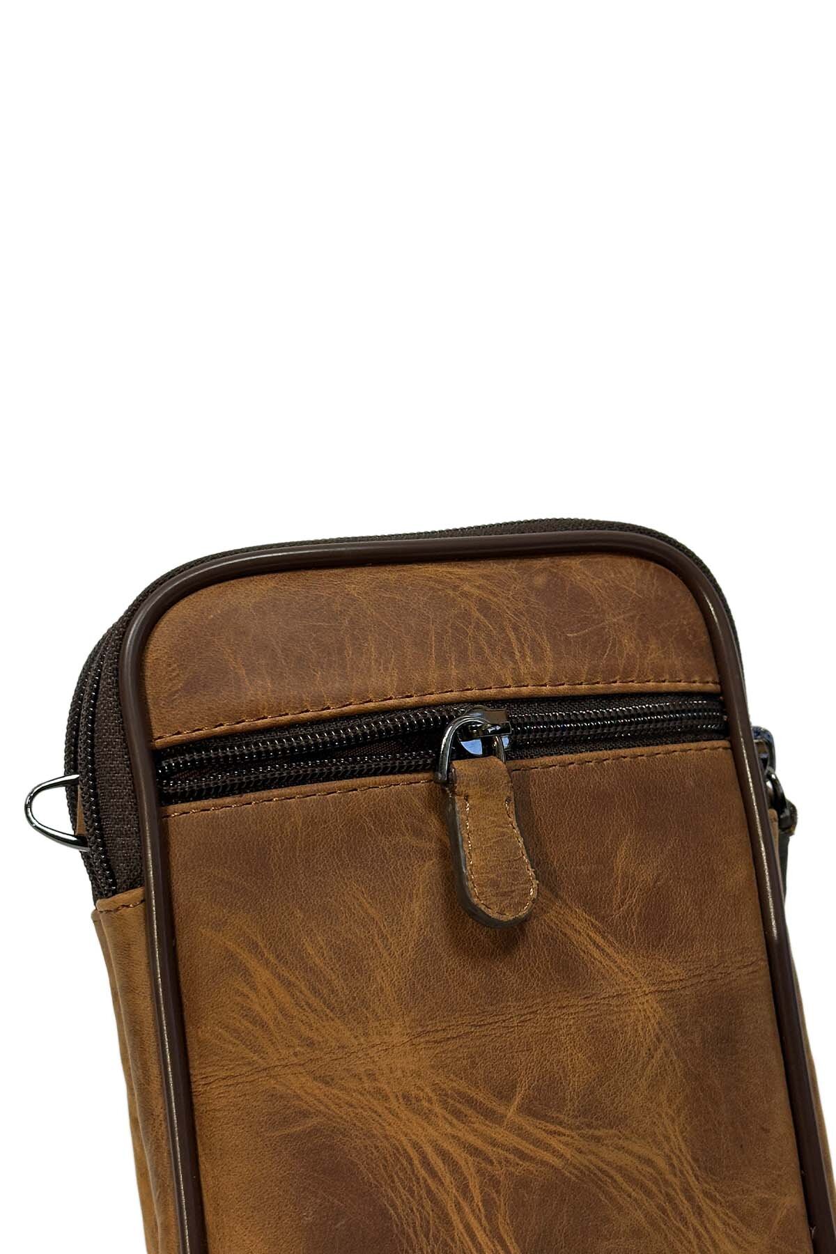 Tokyo Çapraz Hakiki Deri Çanta - Çift Gözlü - 2