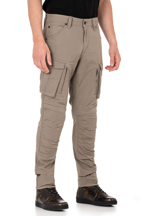 Truva Cargo Beige Armoured Motorcycle Trouser - The Biker Jeans