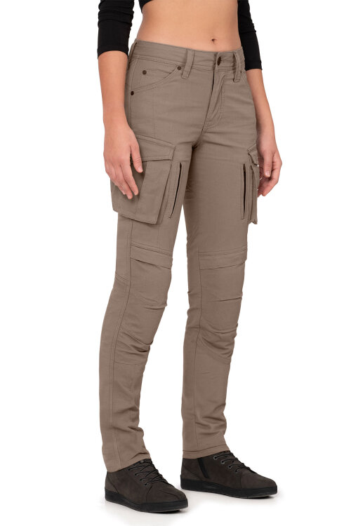 Truva Cargo Beige Armoured Motorcycle Trouser Woman - The Biker Jeans