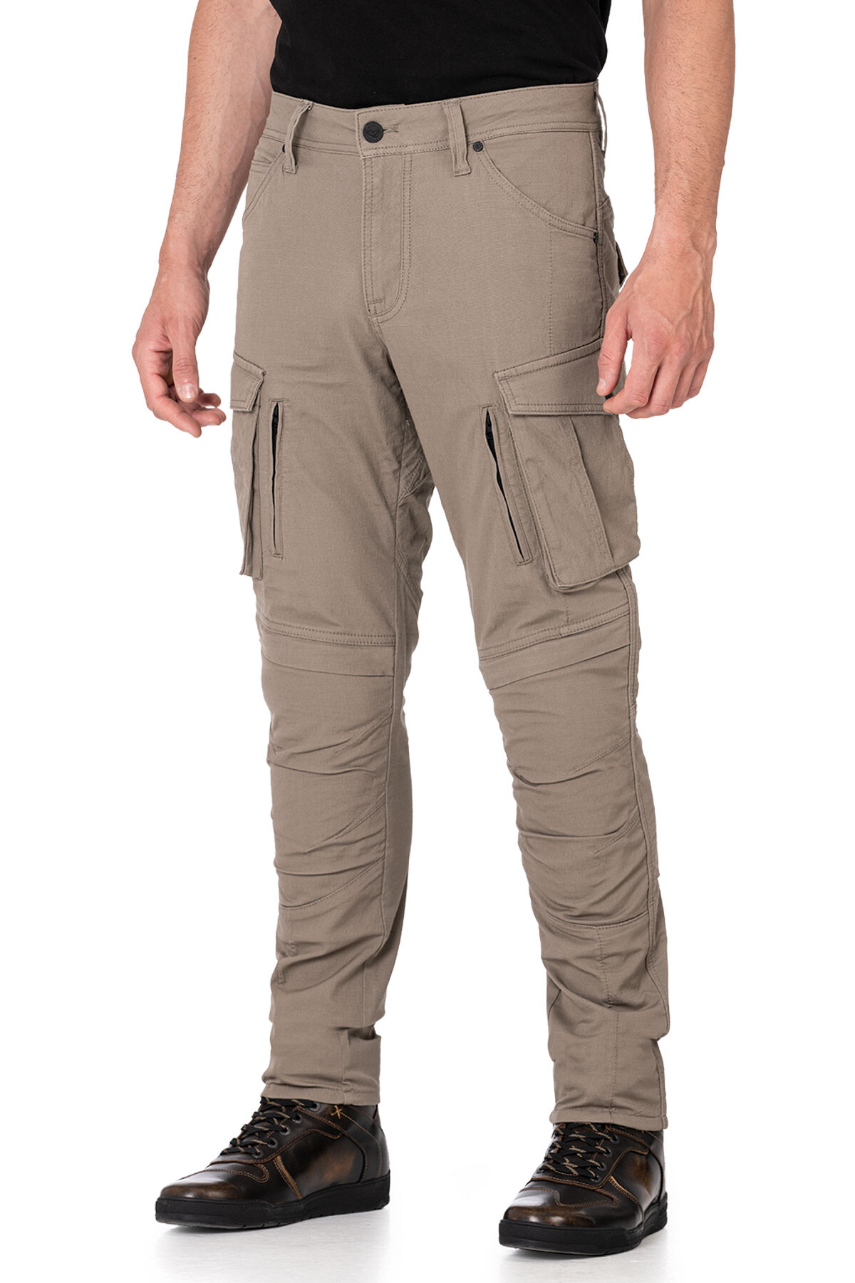 Truva Cargo Beige Korumalı Motosiklet Pantolonu Erkek - 4