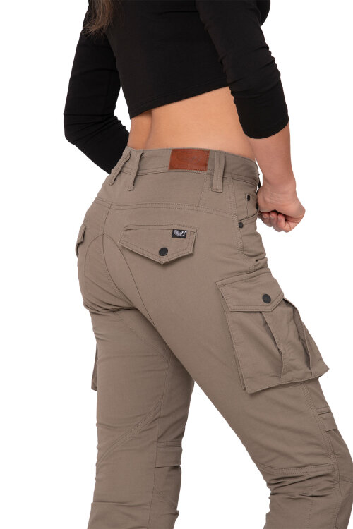 Truva Cargo Beige Korumalı Motosiklet Pantolonu Kadın - 8