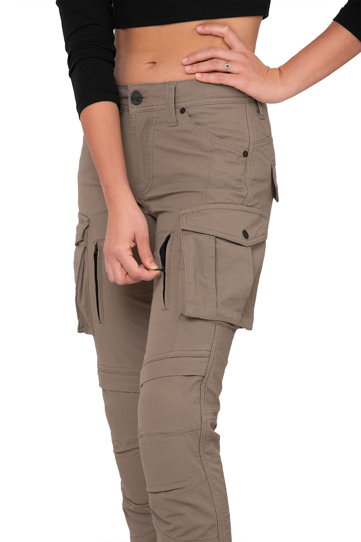 Truva Cargo Beige Korumalı Motosiklet Pantolonu Kadın - 10