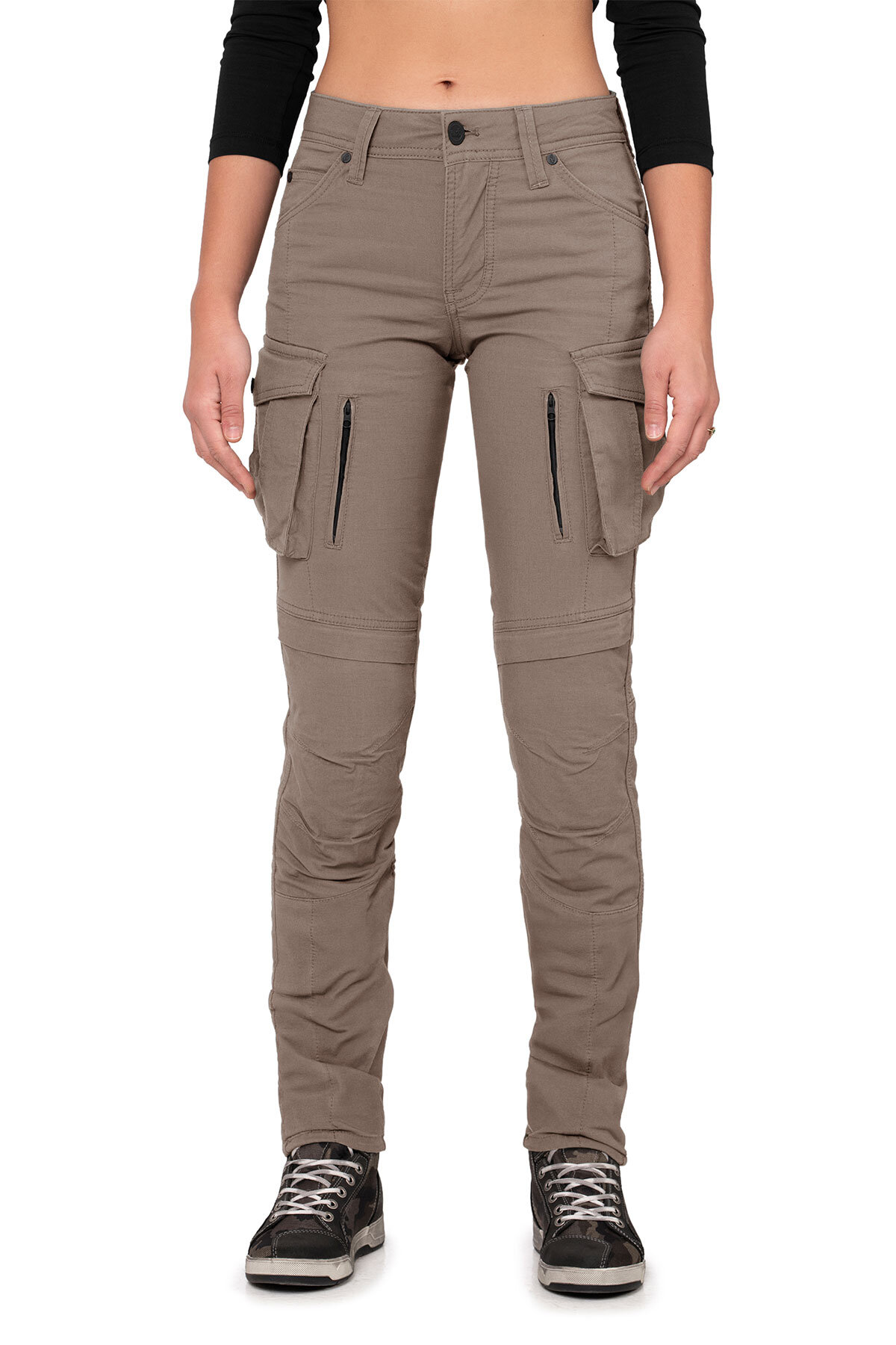 Truva Cargo Beige Korumalı Motosiklet Pantolonu Kadın - 2