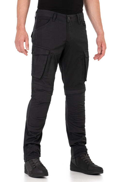 Truva Cargo Black Armoured Motorcycle Trouser - The Biker Jeans